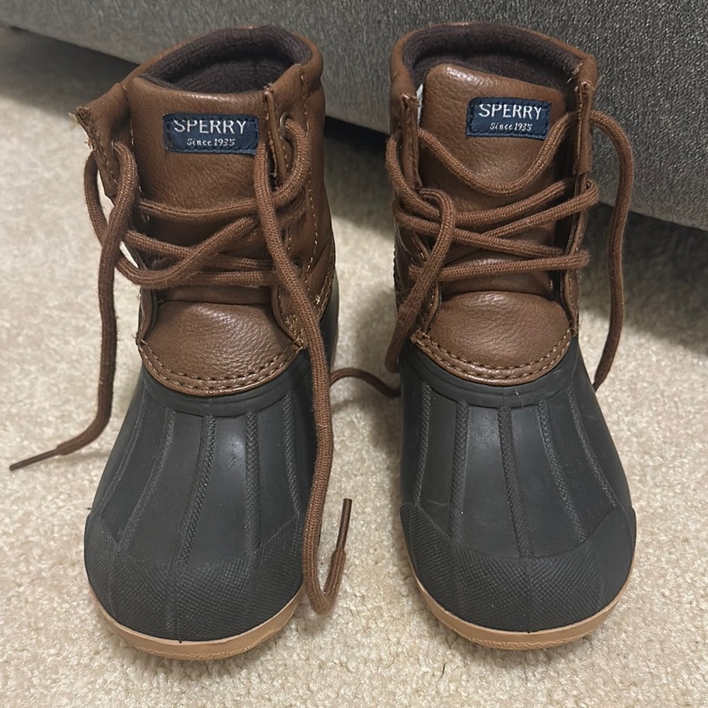 Worn 1x - Like New - Sperry Brown and Black Waterproof Boots